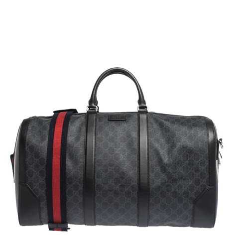 gucci gg supreme carry-on duffle bag - black|gucci supreme crossbody bag.